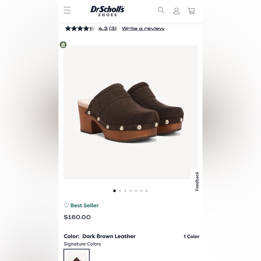 Dr. Scholl's Dark Brown Suede Slip-On Clog Mules - Picture 4 of 4